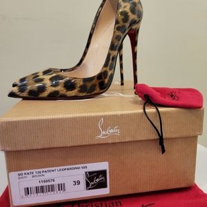 Christian Louboutin So Kate Leopard-Print Patent Leather Pumps